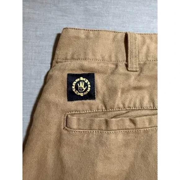 Quasi Pleated Jeans Mens 30 Beige Denim Straight Pocketed Men 30X29.